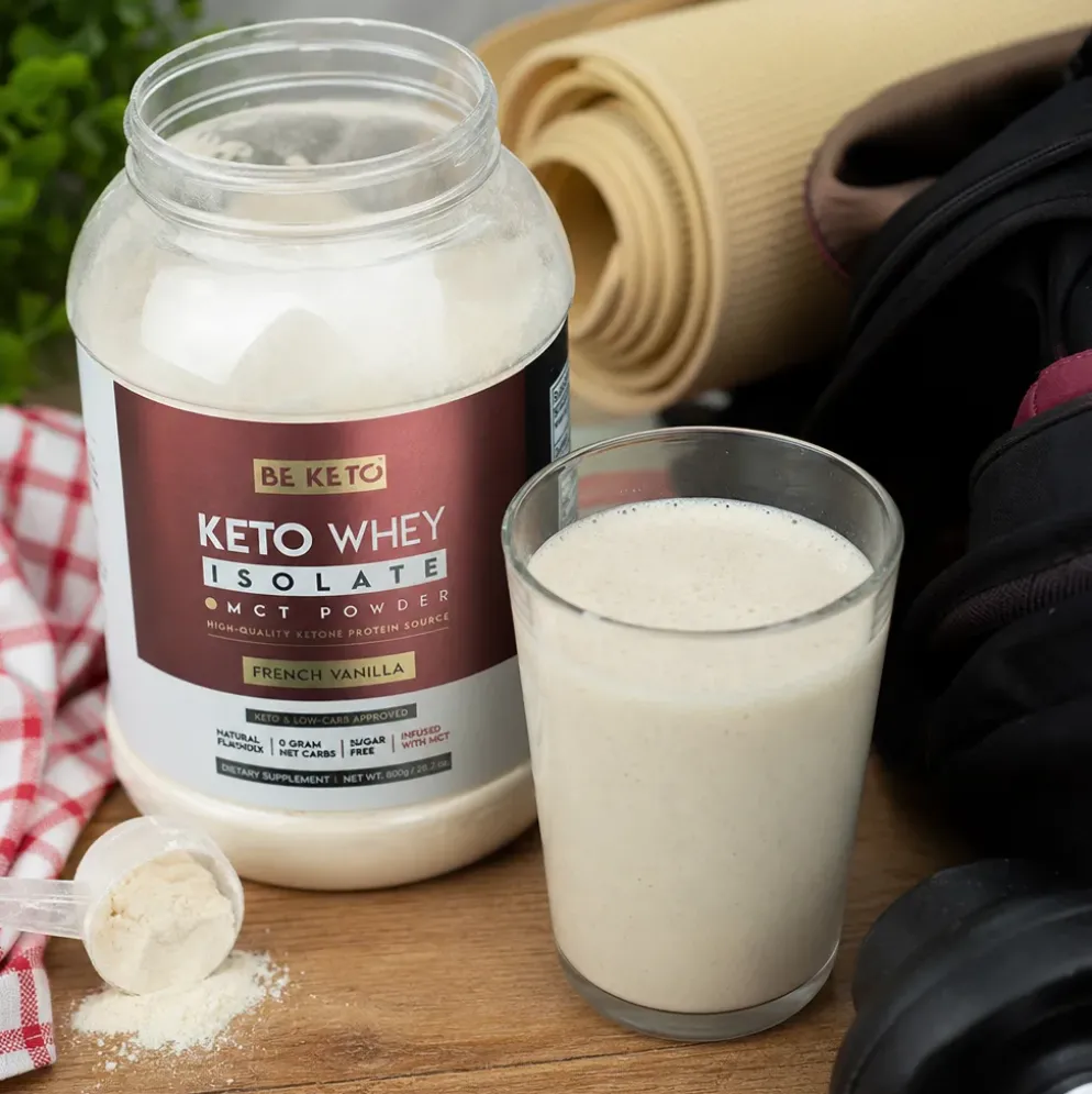 Izolat Białka z Olejem MCT – Francuska Wanilia 800g – BeKeto