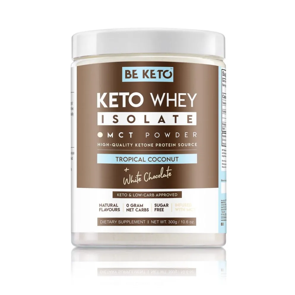 Izolat Białka z Olejem MCT – Kokos + Biała Czekolada 300g – BeKeto