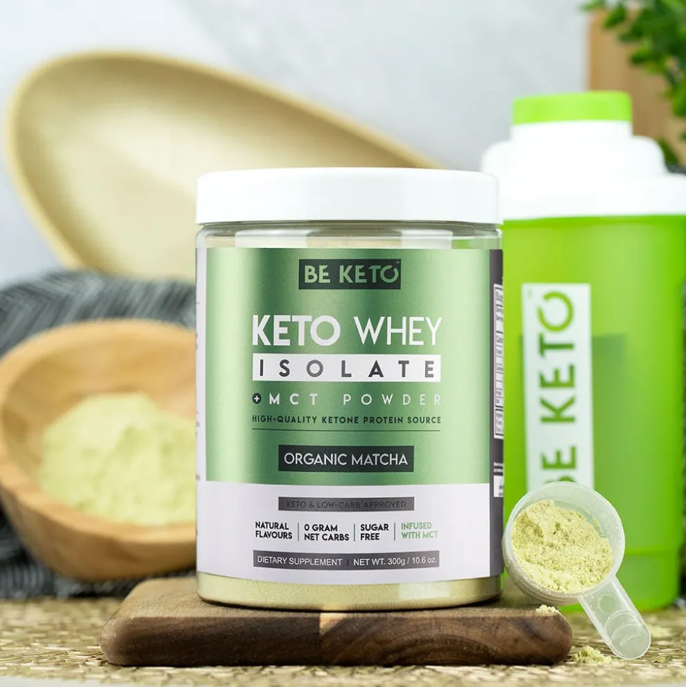 Izolat Białka z Olejem MCT – Matcha 300g – BeKeto