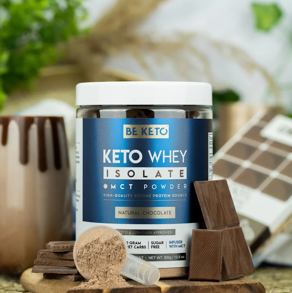 Izolat Białka z Olejem MCT – Naturalna Czekolada 300g – BeKeto