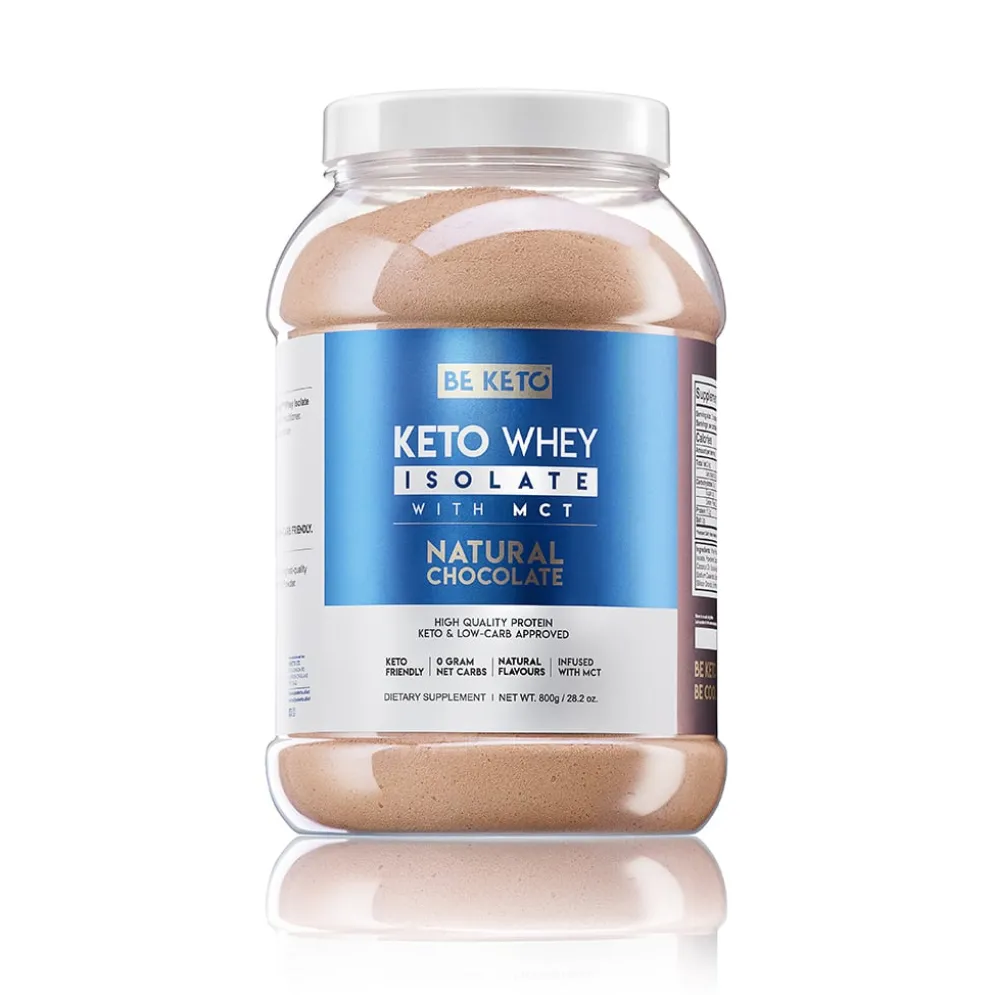 Izolat Białka z Olejem MCT – Naturalna Czekolada 800g – BeKeto