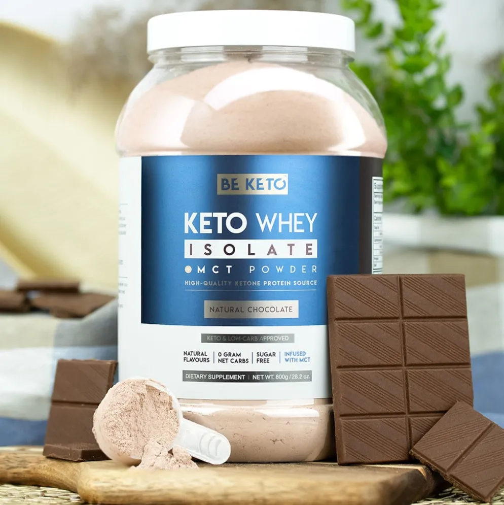 Izolat Białka z Olejem MCT – Naturalna Czekolada 800g – BeKeto