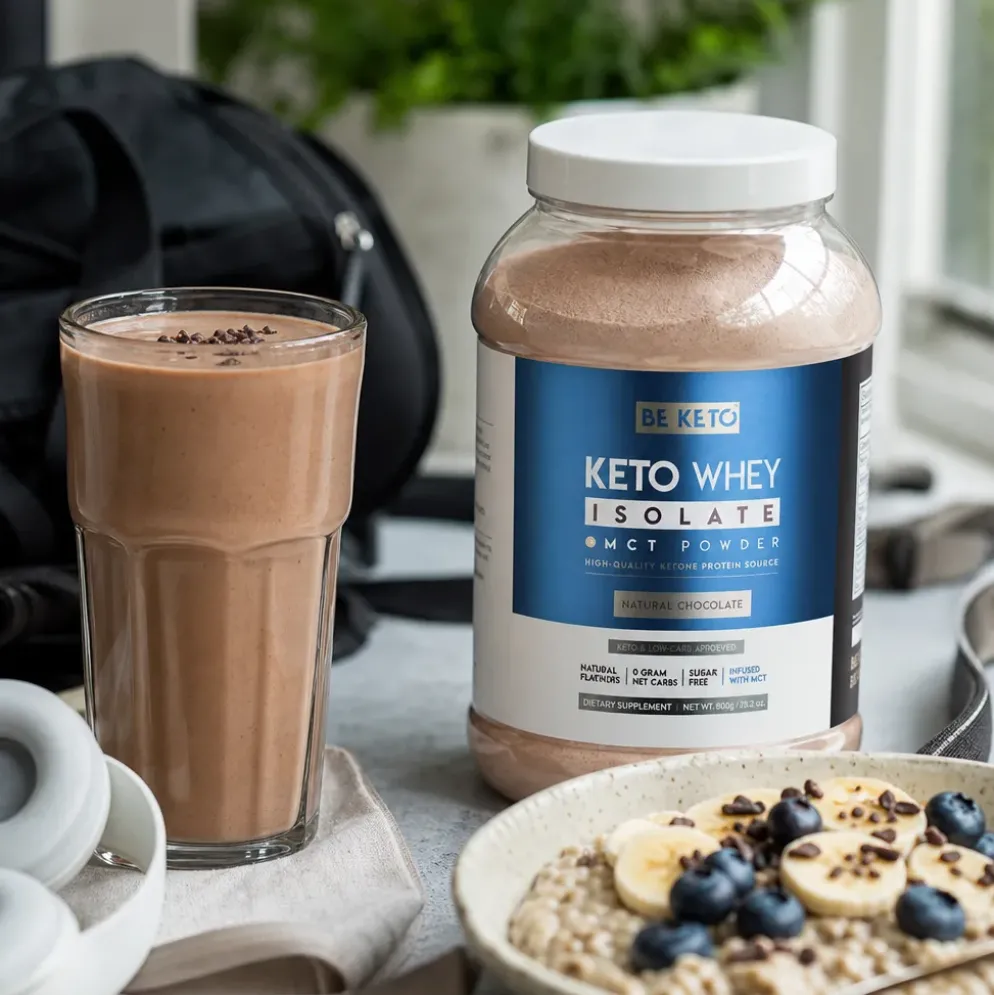 Izolat Białka z Olejem MCT – Naturalna Czekolada 800g – BeKeto