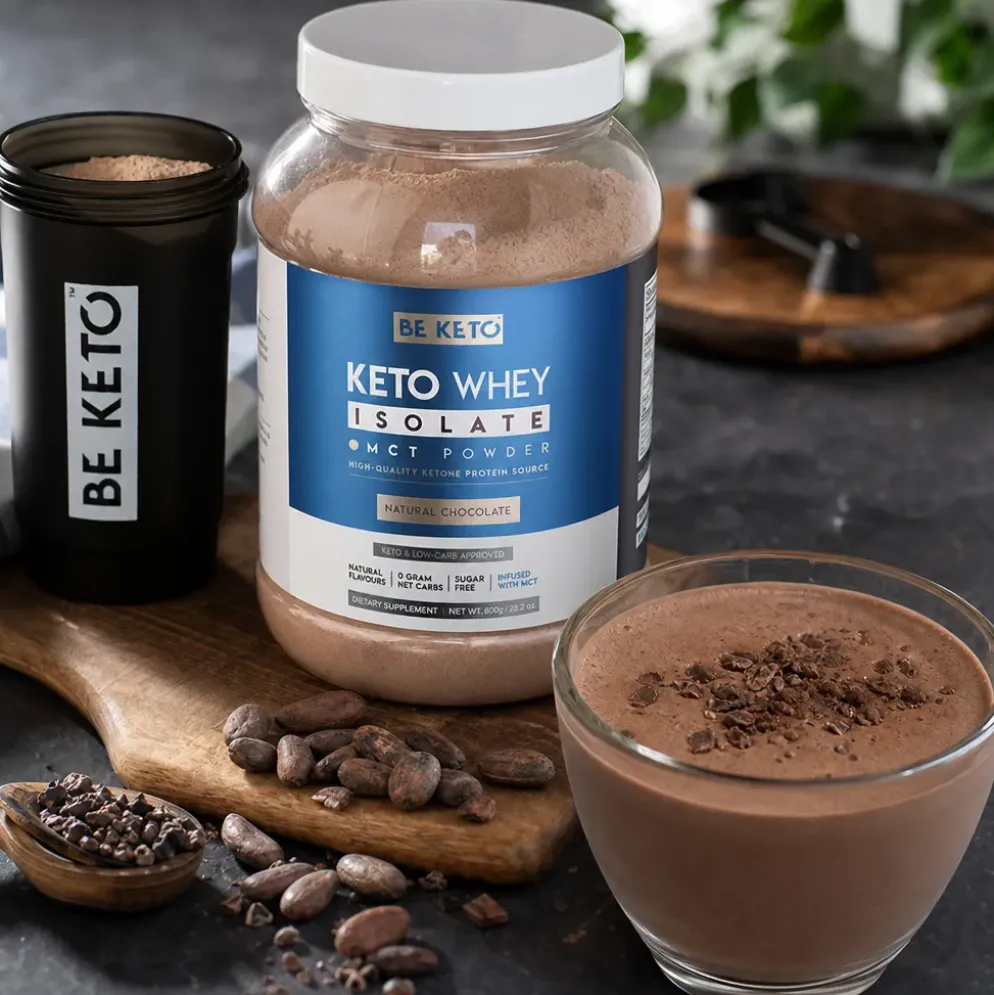 Izolat Białka z Olejem MCT – Naturalna Czekolada 800g – BeKeto