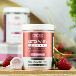 Izolat Białka z Olejem MCT – Świeża Truskawka 300g – BeKeto