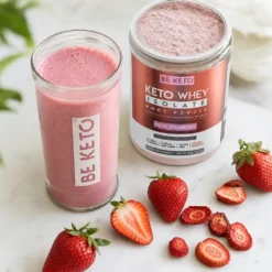 Izolat Białka z Olejem MCT – Świeża Truskawka 300g – BeKeto
