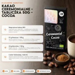 Kakao Ceremonialne – Tabliczka 50g – COCOA