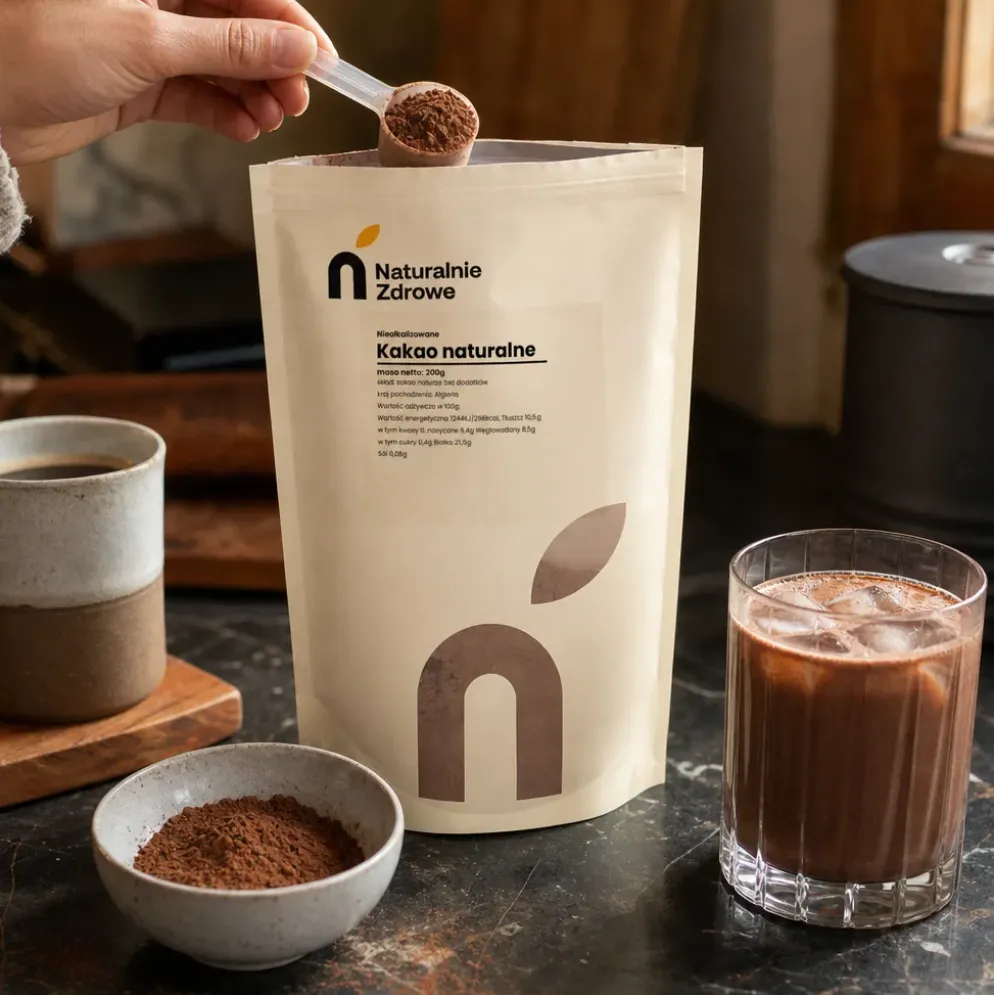 Kakao naturalne w proszku niealkalizowane 1000g – Naturalnie Zdrowe
