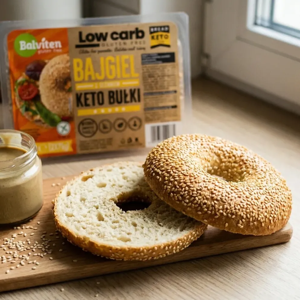 Keto Bajgle z Sezamem Bezglutenowe 2x75g – Balviten