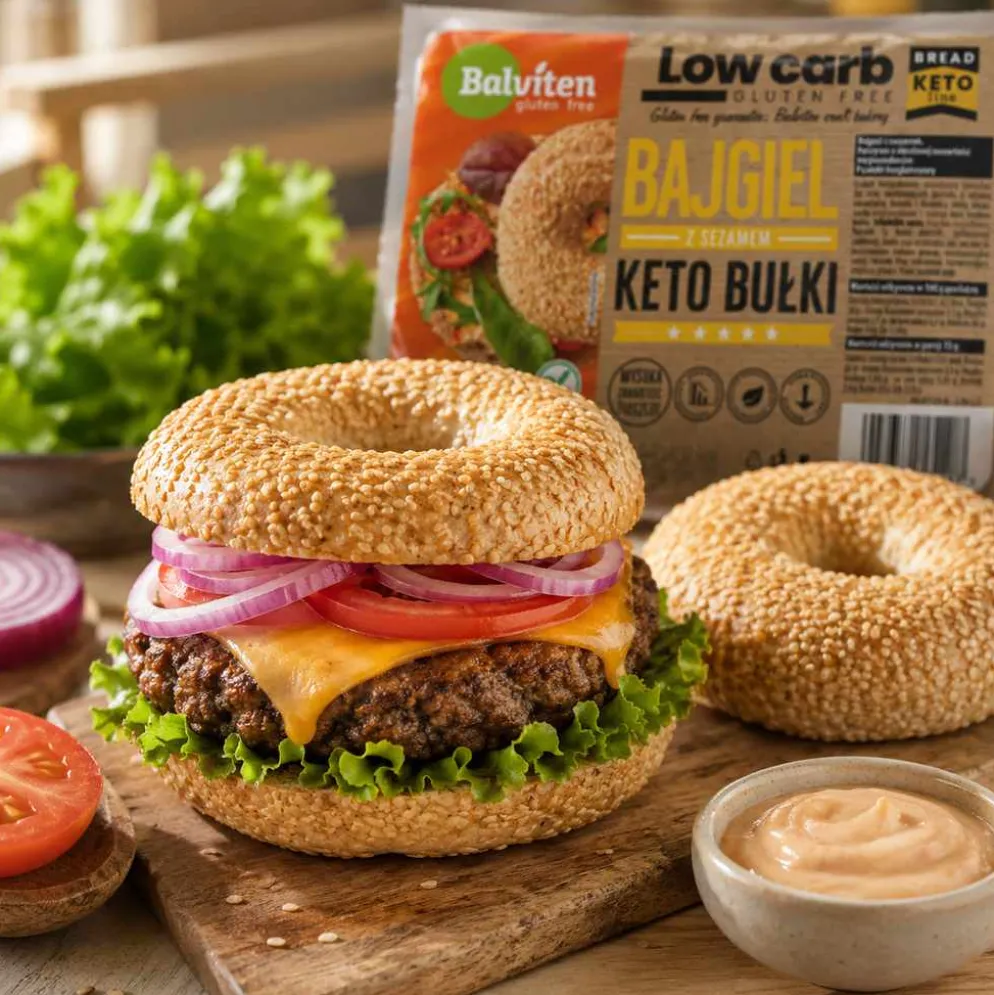 Keto Bajgle z Sezamem Bezglutenowe 2x75g – Balviten