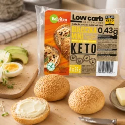 Keto Mini Bułeczki z Sezamem Bezglutenowe 4x25g – Balviten