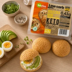 Keto Mini Bułeczki z Sezamem Bezglutenowe 4x25g – Balviten