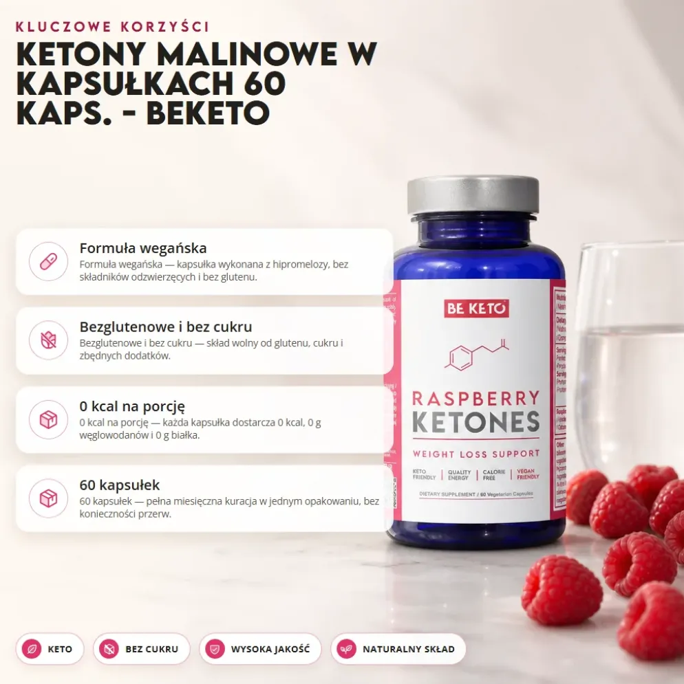 Ketony Malinowe w Kapsułkach 60 kaps. – Beketo