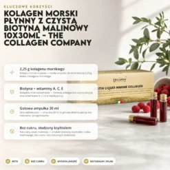 Kolagen Morski Płynny z Czystą Biotyną Malinowy 10x30ml – The Collagen Company
