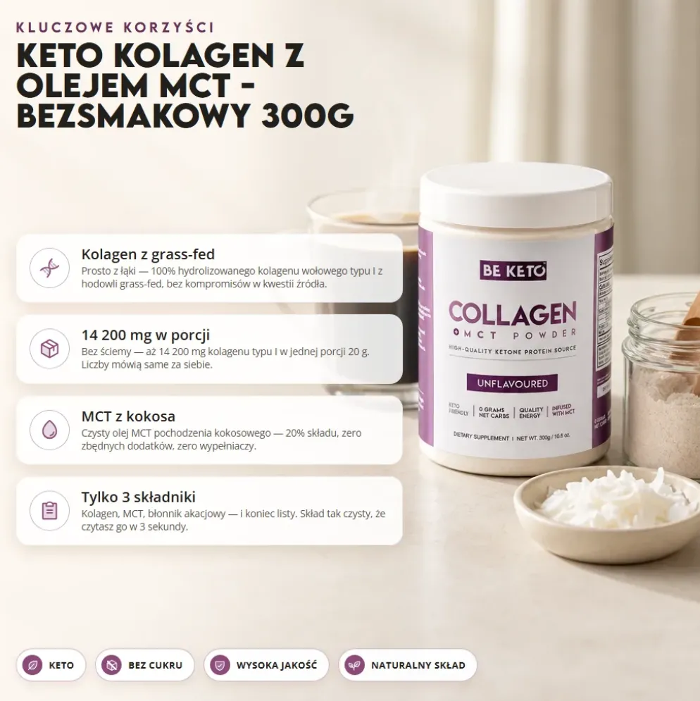 Kolagen z Olejem MCT – Bezsmakowy 300g – BeKeto