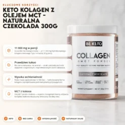 Kolagen z Olejem MCT – Naturalna Czekolada 300g – BeKeto