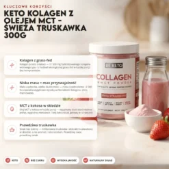 Kolagen z Olejem MCT – Świeża Truskawka 300g – BeKeto