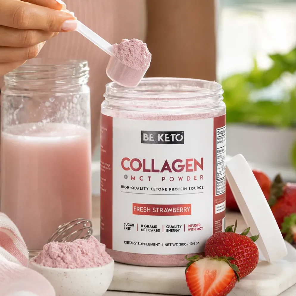 Kolagen z Olejem MCT – Świeża Truskawka 300g – BeKeto