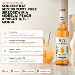Koncentrat Bezcukrowy PURE (Brzoskwinia Morela) Peach Apricot 0,7l – Monin