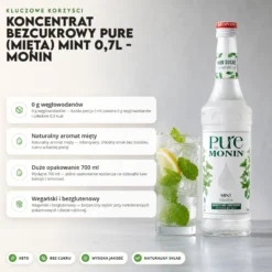Koncentrat Bezcukrowy PURE (Mięta) Mint 0,7l – Monin