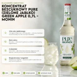Koncentrat Bezcukrowy PURE (Zielone Jabłko) Green Apple 0,7l – Monin