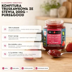 Konfitura Truskawkowa ze Stewią 200g – Pure&Good