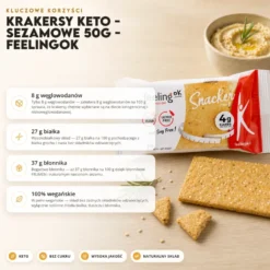 Krakersy Keto – Sezamowe 50g – FeelingOK
