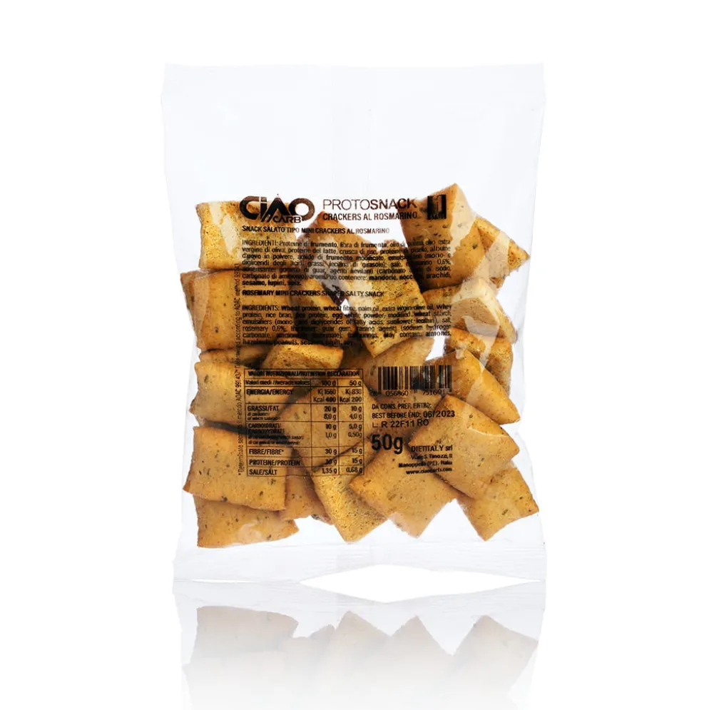Krakersy Niskowęglowodanowe z Rozmarynem 50g – CiaoCarb