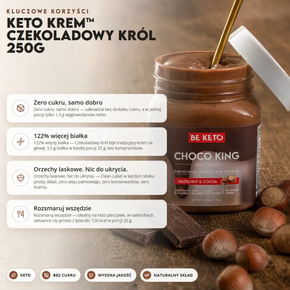 Krem Keto – Czekoladowy Król 250g – BeKeto