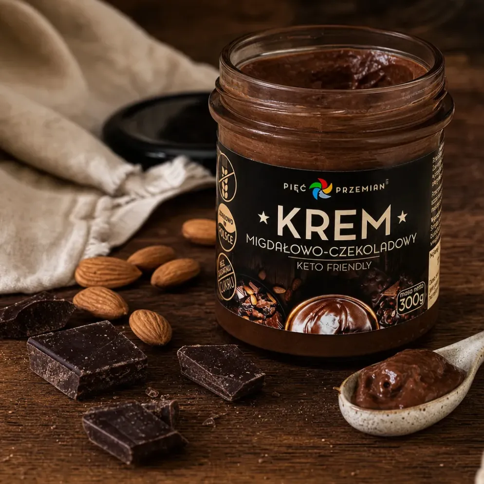 Krem Keto – Migdałowo-Czekoladowy 300g – Pięć Przemian