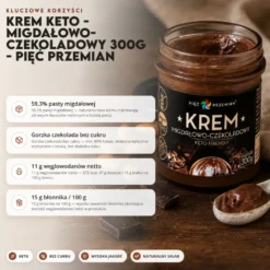 Krem Keto – Migdałowo-Czekoladowy 300g – Pięć Przemian