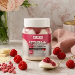 Krem Keto z MCT – Biała Czekolada z Maliną 250g – BeKeto