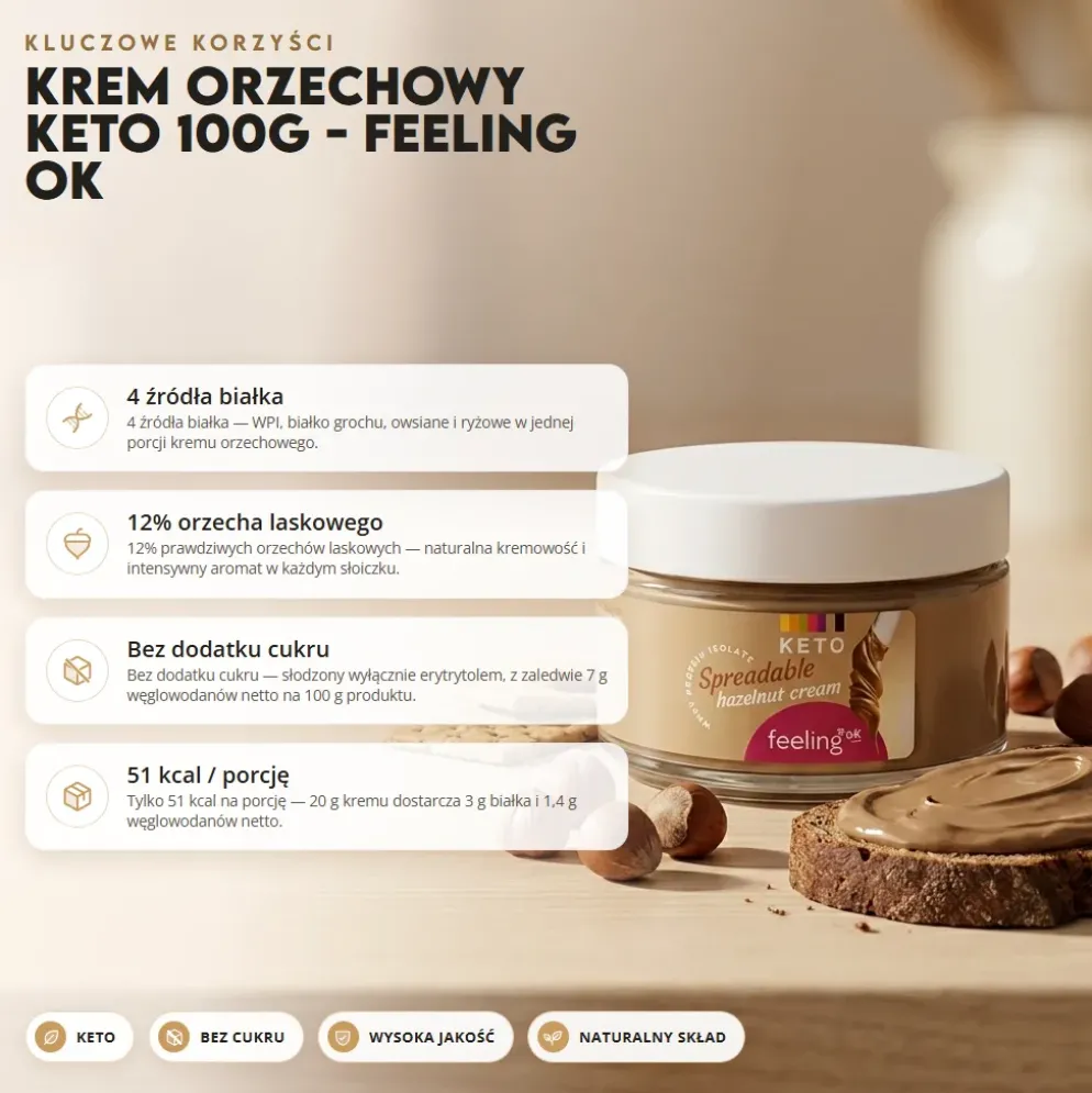 Krem Orzechowy Keto 100g – Feeling Ok