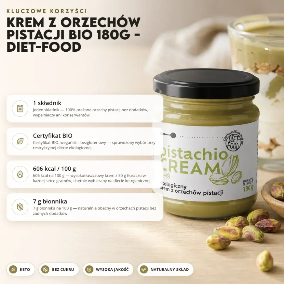 Krem z Orzechów Pistacji BIO 180g – Diet-Food