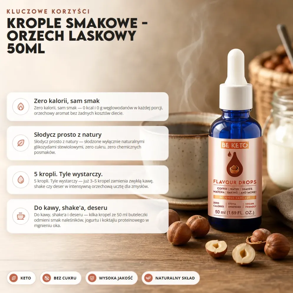 Krople Smakowe – Orzech Laskowy 50ml – Beketo