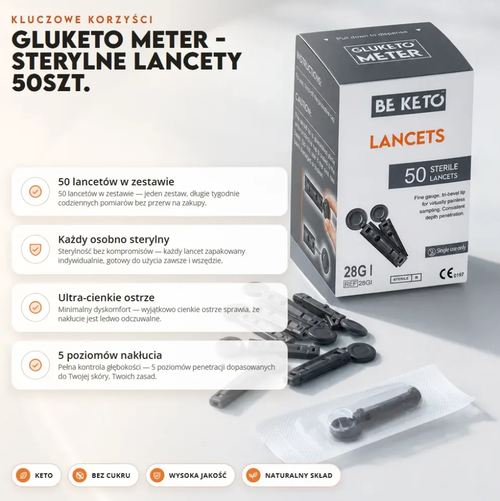 Lancety Sterylne GluKeto Meter 50 szt. – BeKeto