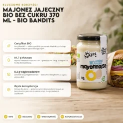 Majonez jajeczny BIO Bez Cukru 370 ml – BIO BANDITS