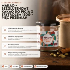 Makao – bezglutenowe kakao do picia z erytrolem 180g – Pięć Przemian