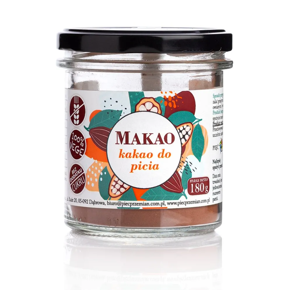 Makao – bezglutenowe kakao do picia z erytrolem 180g – Pięć Przemian