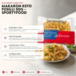 Makaron Keto Fusilli 50g – Sportyfood