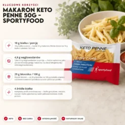 Makaron Keto Penne 50g – Sportyfood
