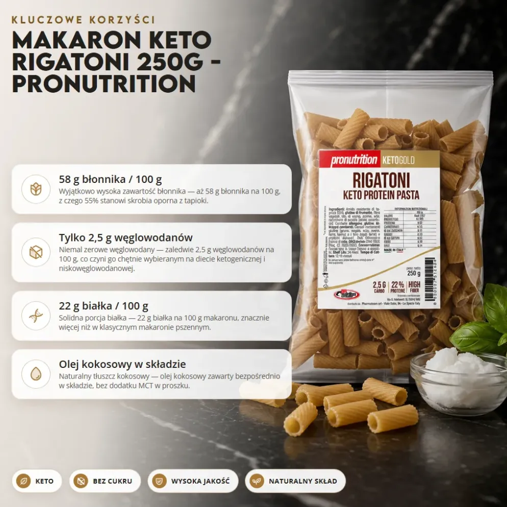 Makaron Keto Rigatoni 250g – Pronutrition