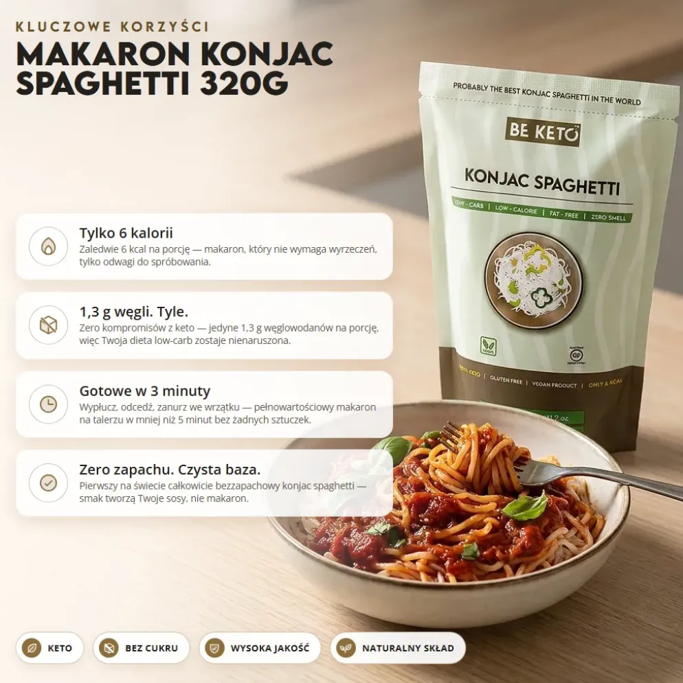 Makaron Konjac BIO Spaghetti 320g – BeKeto