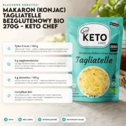 Makaron (Konjac) Tagliatelle Bezglutenowy BIO 270g – Keto Chef
