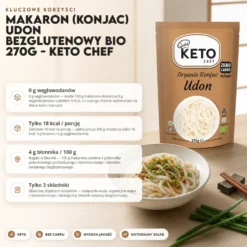Makaron (Konjac) Udon Bezglutenowy BIO 270g – Keto Chef