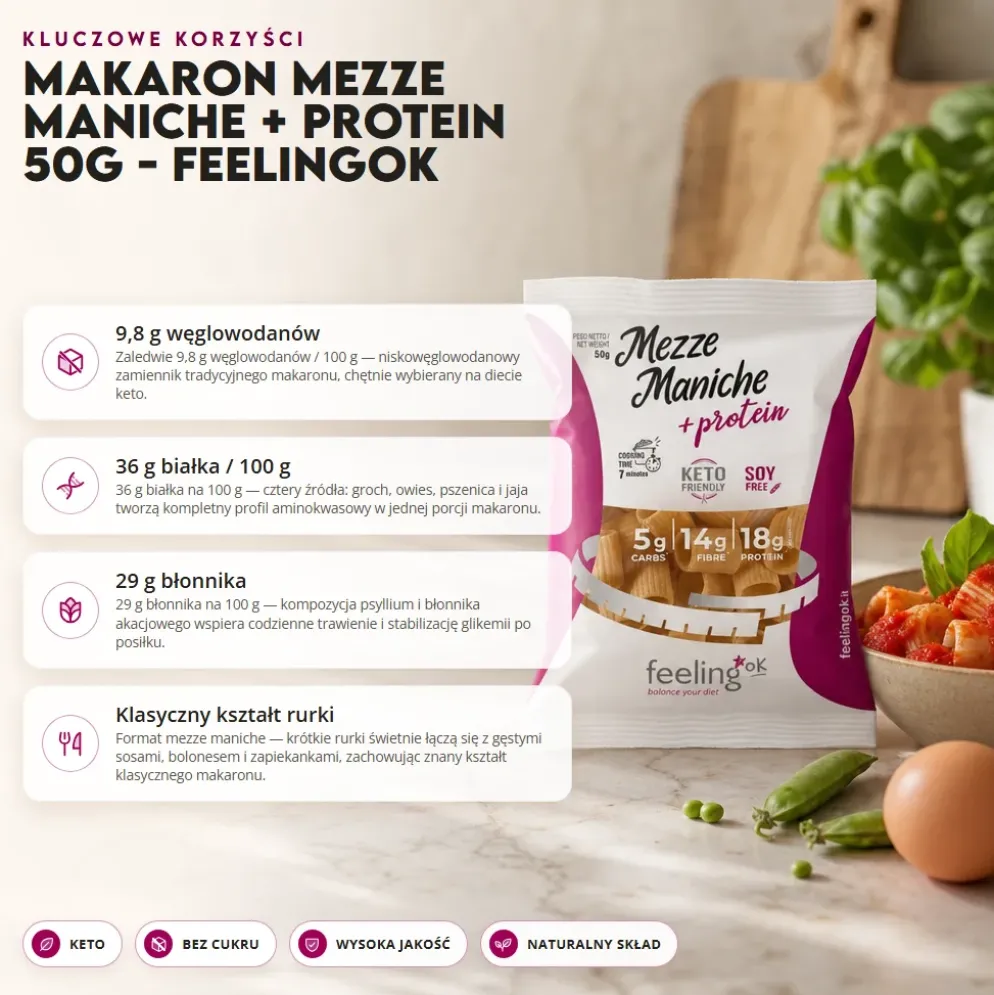 Makaron Mezze Maniche + Protein 50g – FeelingOk