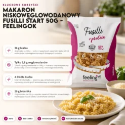 Makaron Niskowęglowodanowy Fusilli Start 50g – FeelingOK