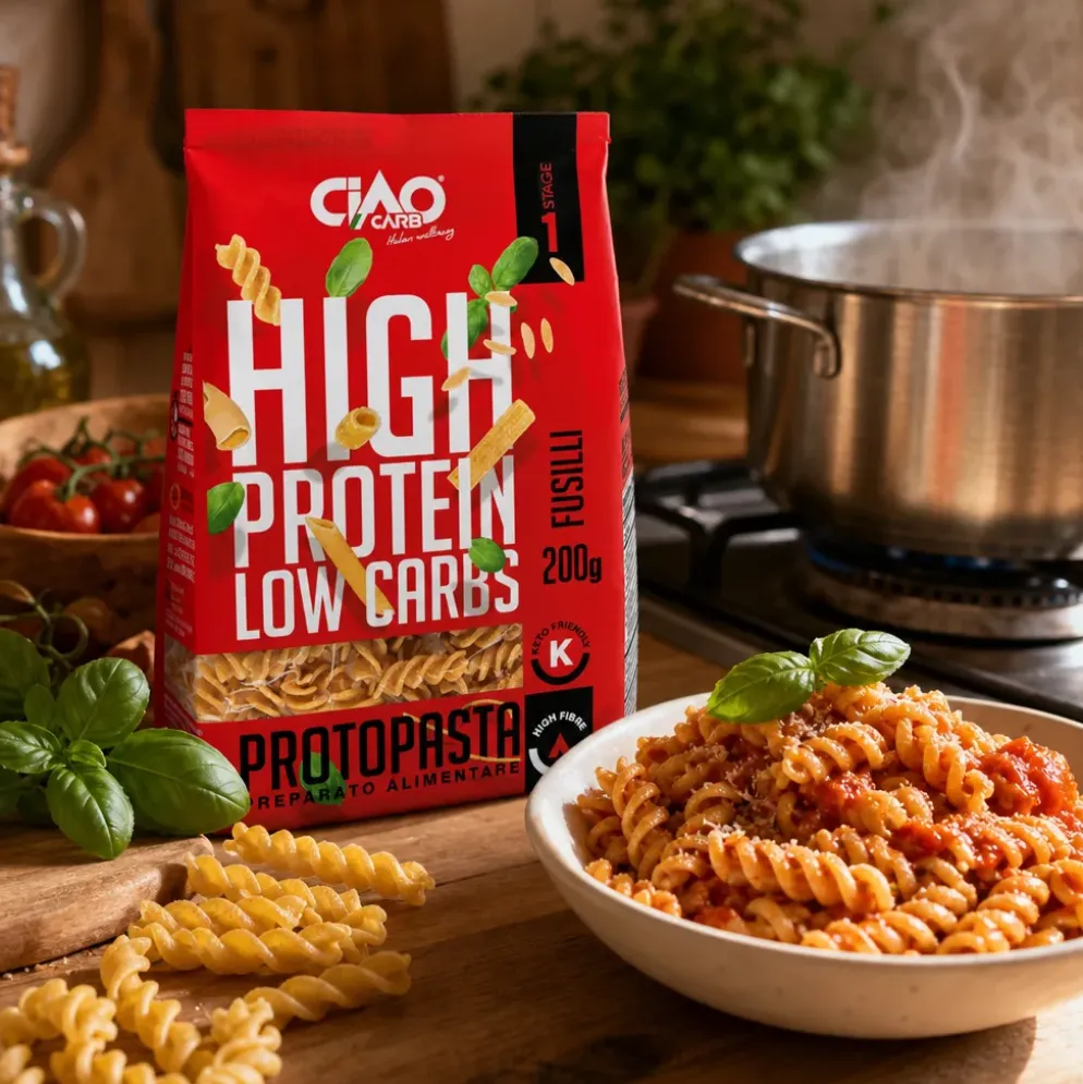 Makaron Niskowęglowodanowy Fusilli 200g – CiaoCarb