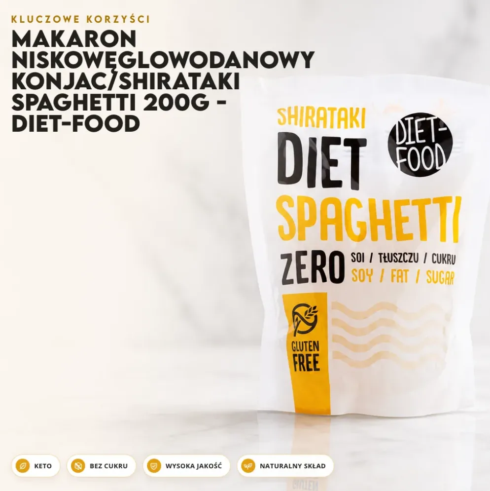Makaron Niskowęglowodanowy Konjac/Shirataki Spaghetti 200g – Diet-Food