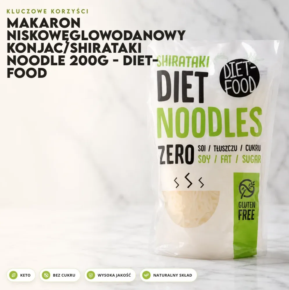 Makaron Niskowęglowodanowy Konjac/Shirataki Noodle 200g – Diet-Food